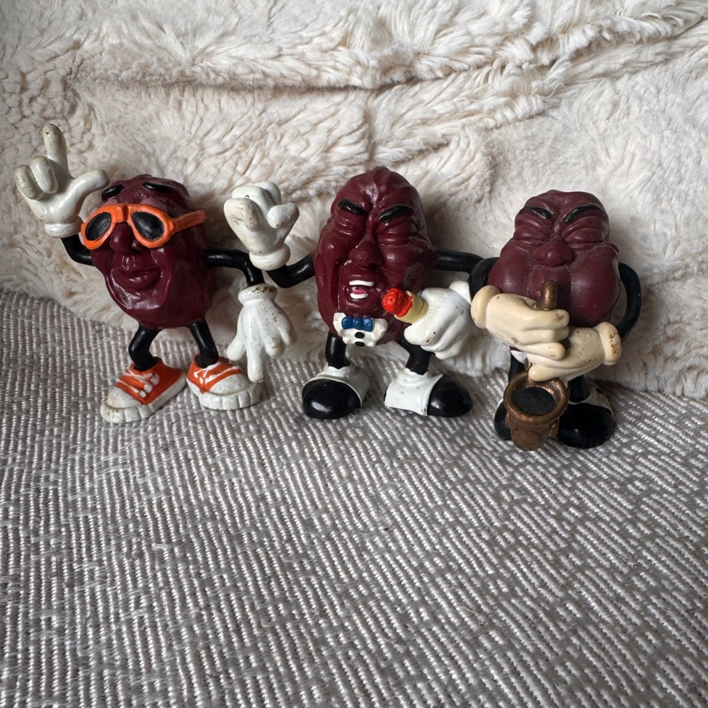 Set of 3 vintage 1987 California Raisins